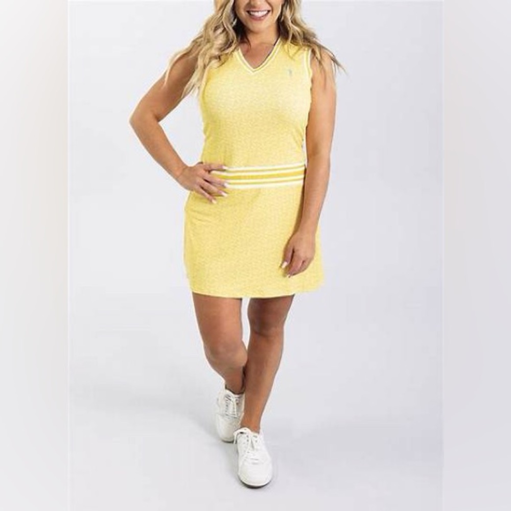 William Murray classic Lacey Dress yellow White Size M